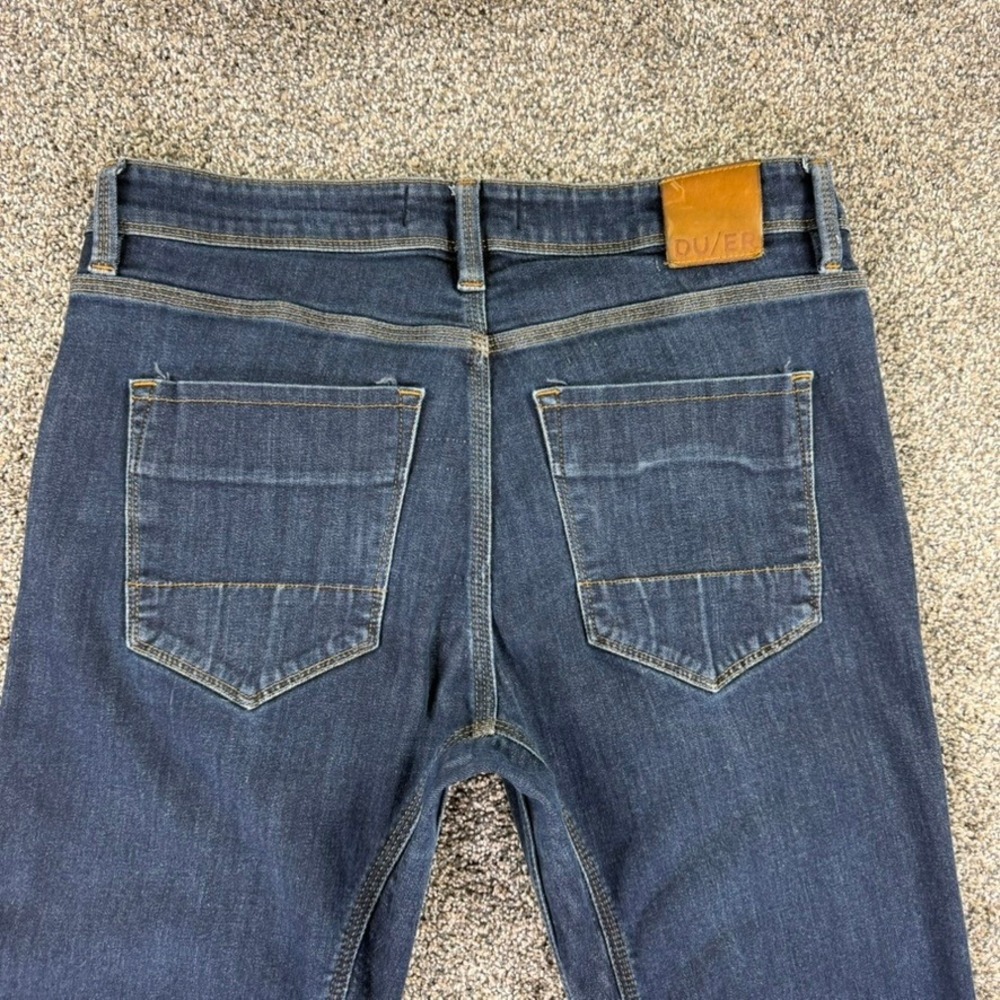 DU/ER L2X Slim Fit Jeans Mens 34x34 Dark Wash Blue Performance Denim Stretch - Picture 5 of 16